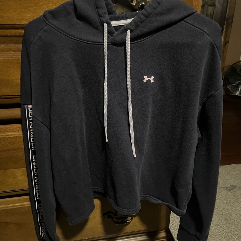 Under Armour Black Hoodie with Pink Logo